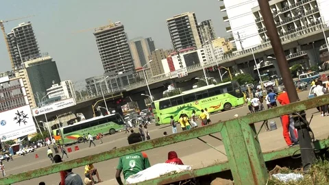 Dutch Angle Shot of Addis Ababa Video stock 97720804