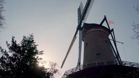 Dutch City Windmill Video stock 144106711