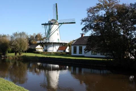 Dutch corn mill Stock Photos