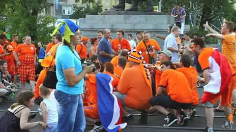 Dutch fans singing Stock-Footage 11174141