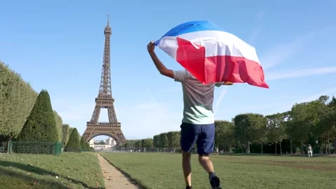Dutch flag and the Eiffel tower Paris Stock Footage 249202202