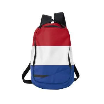 Dutch flag backpack isolated on white Stock Photos
