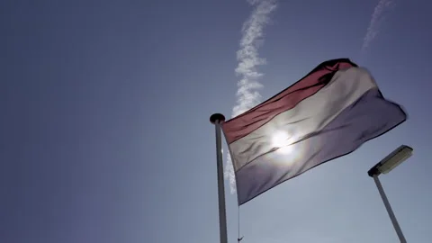 Dutch Flag in with Clear Sky Video stock 307939088