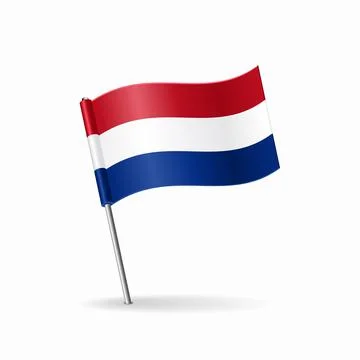 Dutch flag map pointer layout. Vector illustration. Stock Illustration