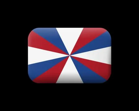 Dutch Flag The Prinsengeus. Matted Vector Icon and Button. Rectangular Shape Stock Illustration