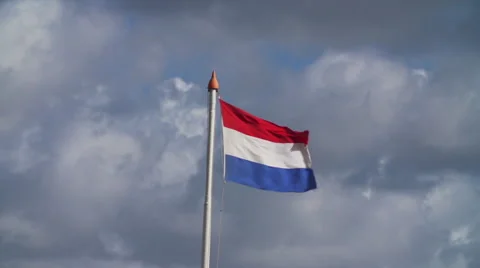 Dutch flag in slowmotion Stock Footage 40931517