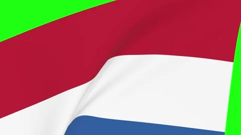 Dutch flag transition. 4k and 1080 HD footage over green screen chromakey Stock Footage 165364901