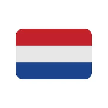 Dutch flag vector icon on white background Stock Illustration