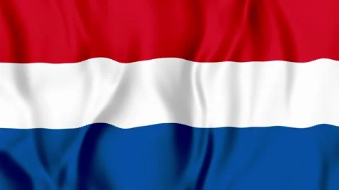 Dutch Flag Waving in Soft Satin Fabric 動画素材 341822476