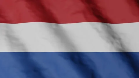 Dutch flag waving in the wind. Netherlands national flag video footage. Stock Footage 200853399