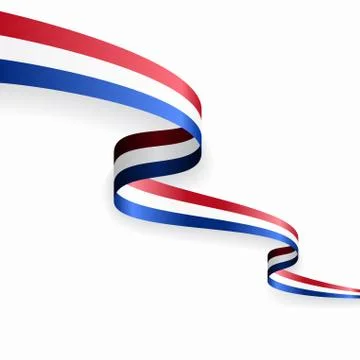 Dutch flag wavy abstract background. Vector illustration. Stock Illustration