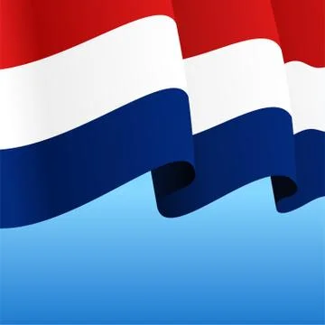 Dutch flag wavy abstract background. Vector illustration. Stock Illustration