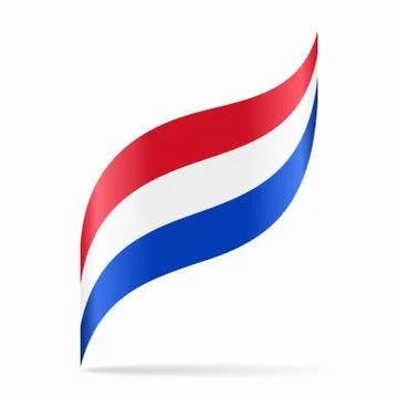 Dutch flag wavy abstract background. Vector illustration. Stock Illustration