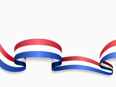 Dutch flag wavy abstract background. Vector illustration. Stock Illustration