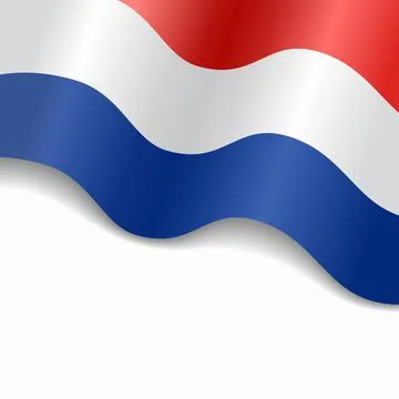 Dutch flag wavy abstract background. Vector illustration. Illustrazione stock
