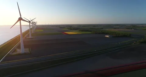 Dutch Flevoland polder Stock Footage