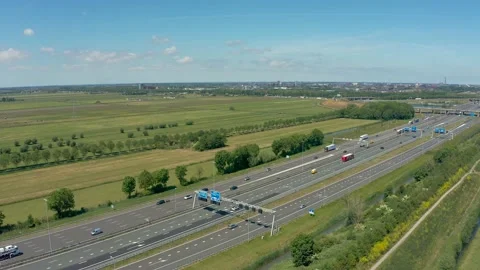 Dutch Highway interchange [Aerial] Stock Footage 131966292
