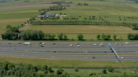 Dutch Highway interchange [Aerial] Stock Footage 131966338