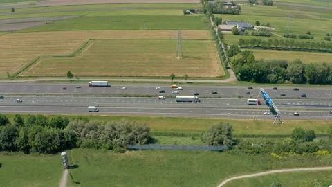 Dutch Highway interchange [Aerial] Stock Footage 131966346