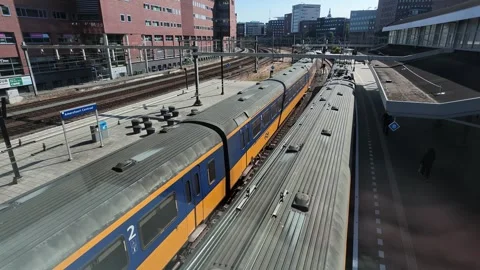 Dutch Koploper Train Passing Through Amersfoort Station Stock Footage 341349872