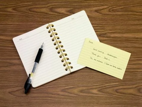 Dutch; Learning New Language Writing Words on the Notebook Stock Photos