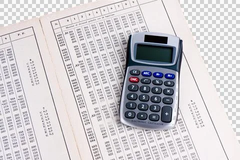 Dutch logarithm table with calculator Stock Photos