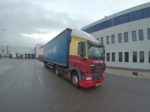 Dutch logistic company (E van Wijk) DAF Truck Stock Footage 83478222