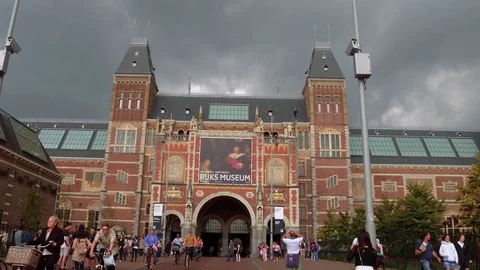 The Dutch National Museum in Amsterdam Stock Footage