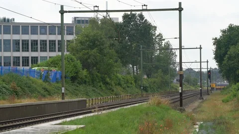 Dutch NS Headrunner train passing Stock Footage 112361457