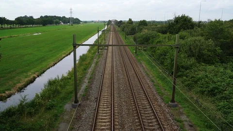 Dutch NS Sprinter train passing Stock-Footage 112360424