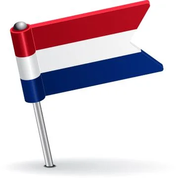 Dutch pin icon flag. Vector illustration Stock-Illustration