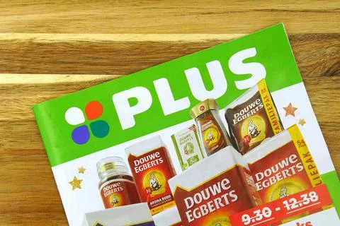 Dutch Plus grocery shop flyer Stock Photos