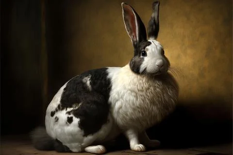 Dutch rabbit in the corner background Illustrazione stock