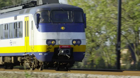 Dutch Railways Sprinter passing by Stock Footage 32281166