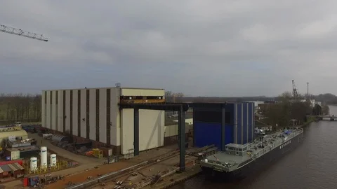Dutch Shipyard from above 스톡 동영상 101462735