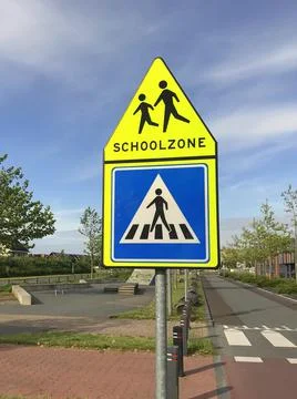 Dutch sign for crosswalk Stock Photos