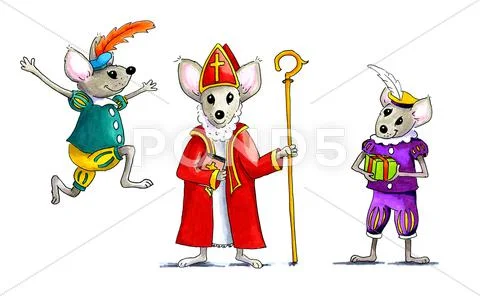 Dutch Sinterklaas and Petes Stock Illustration