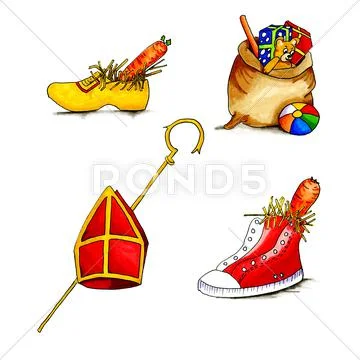 Dutch Sinterklaas objects Stock Illustration