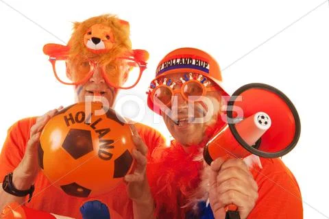 Dutch soccer fans Stock Photos