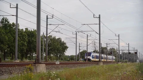 Dutch Sprinter train passing Видео 112360816
