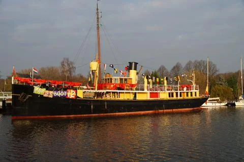 Dutch  Steamer Hydrograaf Stock Photos