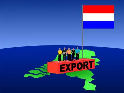 Dutch team on container Stock Illustration