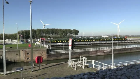 Dutch tractors on ship Video stock 165299796