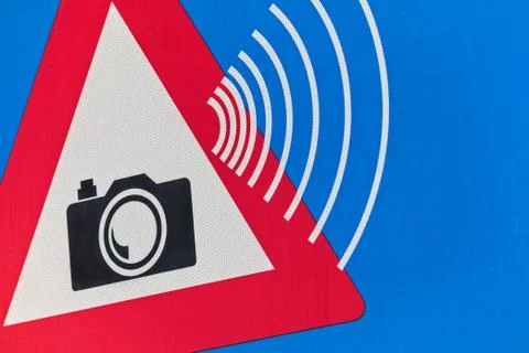 Dutch traffic sign with speed camera warning Stock Illustration