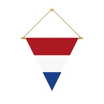 Dutch triangle flag hanging, vector illustration Illustrazione stock