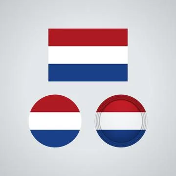 Dutch trio flags, vector illustration Stock Illustration