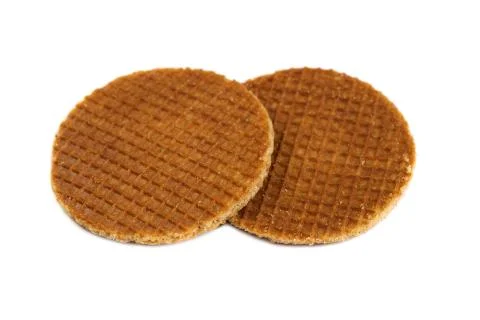 Dutch waffles. Isolate on white Stock Photos
