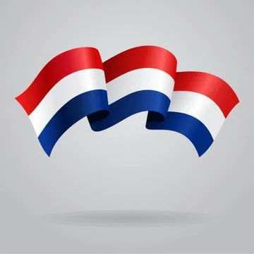 Dutch waving Flag. Vector illustration Stock Illustration