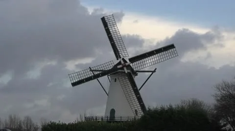 Dutch windmill - centre shot Video stock 10597824