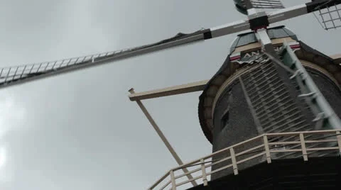 Dutch windmill closeup Stock Footage 24830364